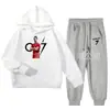 Conjunto de Dos Piezas de Sudadera con Capucha y Pantalones de Chándal de Algodón, Estilo Americano Moderno para Niños Mayores, Ropa Holgada para Primavera y Otoño