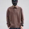 Camisa Polo para Hombre Otoño/Invierno 2026 con Cuello de Solapa, Corte Holgado, Manga Larga, Forro Polar, Nuevo Bordado, Top Casual de Negocios