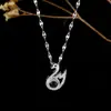 Nuevo estilo ins collar de plata joyería mujeres no se decolora simple alto sentido titanio acero collar mujeres fabricantes venta al por mayor