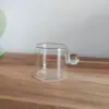 Taza de Té Esférica Transparente con Manija de Bola de Color Estilo Ins Taza Pequeña para Leche Hogareña Vidrio Resistente a Altas Temperaturas Taza de Té Pequeña