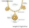 Collar y Pendientes de Acero Inoxidable con Forma de Corazón y Piedra Natural, Chapado en Oro de 18 Quilates, Ins Estilo Europeo y Americano Conjunto de Joyas con Múltiples Colgantes