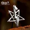 Beier novo pingente simples de estrela de cinco pontas raio aço titânio comércio exterior retrô acessórios de colar de aço inoxidável