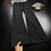 Calça Xadrez Estilo Old Money Masculina Outono Vibe de Marido Corte Limpo Perna Reta Americana Perna Larga Casual Calça Longa