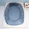 Sábana Bajera Ajustada de Tencel de Color Sólido, Pieza Única de Lyocell, Protector de Colchón Enfriador para Dormir Desnudo, Sábana de Cama de Cobertura Total, Ropa de Cama Antideslizante