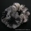 Elástico de Cabelo Floral Estilo Coreano Scrunchie Elegante Meio de Rede Flor de Cabelo para Meia-Idade Faixa de Cabelo Acessório de Cabelo de Alta Qualidade para Penteados Updo para Mulheres