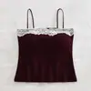 Nuevo Estilo Otoño Ropa Interior Térmica Cepillada para Mujer Sujetador Chaleco Todo en Uno con Almohadillas para el Pecho Ropa Exterior Encaje Cuello Plano Tubo Tirantes