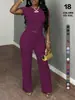 Conjunto Feminino de Duas Peças Amazon 2026 Top de Manga Curta Franzido Calça de Moletom Casual Roupa Fashion Y2K