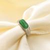 Venta al por mayor del fabricante Moda europea y americana Acero inoxidable 8 mm Anillo con incrustaciones de piedra natural Personalizado Versátil Anillo retro Venta caliente