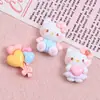 Pajarita de Corazón de Dibujos Animados Meow Creativa Hecha a Mano DIY Accesorios de Pegamento de Crema Resina Accesorios Pequeños Materiales para Joyería Venta al por Mayor