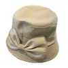 Sombrero de Pescador Patchwork de Lino para Mujer Primavera y Verano con Lazo Estilo Japonés, Elegante Estilo Diosa, Circunferencia de Cabeza Grande, Sombrero de Pescador con Protección Solar