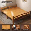 Cama plegable de bambú, cama individual y doble plegable, uso doméstico simple, cama refrescante para adultos, cama para siestas para habitaciones de alquiler, tablero duro de bambú para siestas