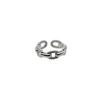 Coreia do Sul Dongdaemun s925 Prata Sterling Moda bonito simples All-Match Ring Hot Chain Wind Opening Ring