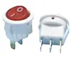 Interruptor basculante redondo blanco KCD11 Interruptor basculante redondo de 3 patas con orificio para luz Interruptor redondo pequeño de 15 mm