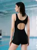Traje de baño profesional de una pieza para mujer, pierna cuadrada, para piscinas, nuevo modelo 2026, traje de baño deportivo de entrenamiento para adultos