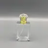 Botella cuadrada plana de 100ML Tapa de Diamante Corona botella de perfume avanzada gran capacidad spray cosmético de presión