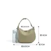 Moda Nova Primavera/Verão 2026 Bolsa Feminina Trançada Clássica Couro Bovino de Primeira Camada Meia-Lua Sob o Braço Ombro Transversal Comutador