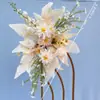 Accesorios de boda arreglo floral de suelo flor phalaenopsis decoración de salón de bodas arreglo floral arte floral decorativo arreglo floral de pasillo