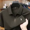 [Seda + Modal] Camisa Polo de Manga Corta para Hombre 2026 Nuevo Estilo de Verano Camiseta Transpirable Bordada para Hombre