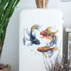 Pegatinas de Pared de Peces y Medusas de Acuarela de Dibujos Animados para Decorar Sala de Estar, Pared de Fondo de Dormitorio, Decoración de Gabinete de Baño, Pegatinas de Pared Autoadhesivas