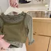 Conjunto de Ropa para Niña 2026 Otoño Nuevo Estilo Conjunto de Pantalón con Falda de Mezclilla para Bebé Estilo Coreano Camiseta Básica de Manga Larga