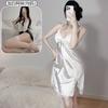 Pure Desire Novo Estilo Renda Sling Camisola Cetim Fino Sexy Deep V Dividido Pijamas Roupas de Casa terno 2630