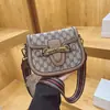 Bolso Retro tipo Silla de Montar para Mujer 2026 Nuevo Moda Estampado Bolso Cruzado Popular Estilo de Alta Gama Bolso de Hombro con Correa Ancha