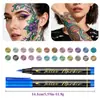 Tatuaje Temporal Personalizado Pincel para Pintar la Piel Impermeable Punta Suave Marcador para Pintura Corporal Fiesta Navideña DIY