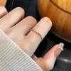 Anel Fino de Diamante para Mulheres, Estilo Japonês e K, Círculo Fino de Nicho, Pequeno Anel de Diamante, Abertura Exquisita, Anel Aberto de Ouro Empilhável