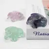 Artesanato Esculpido em Cristal Fluorita Natural de Sapo Enfeites Decorações de Cristal Esculpido para Desktop Venda por Atacado em Estoque