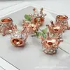 Aleación Estéreo Micro-Pavimentado Circonita Corona Joyería Accesorios DIY Cadena de Teléfono Móvil con Cuentas Llavero Wenwan Accesorios de Maíz