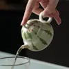 La nueva tetera de cerámica de Miyan, diseño de sandía pintado a mano, estilo pequeño y fresco para mujeres, con filtro, juego de té de una tetera