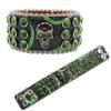 Pulsera gótica de calavera con diamantes de imitación joyería diseño original y2g pulsera de cuero PU con diamantes