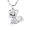 Colgante de diamantes con forma de gato de colores lindos, joyería sencilla, collar de dibujos animados de animales europeos y americanos para niños