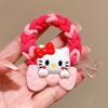 Hola Kitty caricatura cuerda para el pelo trenzada niñas coleta alta cuerda para el pelo banda para el cabello no daña el cabello banda de goma para niños tocado coreano