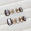 Armadura para Manos Sensación Avanzada Otoño e Invierno Uñas Postizas Piezas de Manicura Removibles Armadura Ballet Corta División Ojo de Gato Piezas de Armadura por Talla