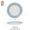 Plato de melamina imitación porcelana resistente a caídas retro azul y blanco plato de plato de acompañamiento de restaurante de restaurante plato de plato de acompañamiento de restaurante