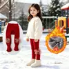 Meia-calça Grossa Forrada com Fleece para Inverno Infantil Laço Meia para Menina Dançarina Roupa de Bebê Leggings