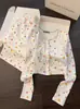 Pijama Doce Colorido com Estampa de Bolinhas e Desenhos Animados Estilo Coreano para Mulheres, Conjunto de Loungewear Macio e Amigo da Pele para Primavera e Outono, Que Pode Ser Usado Fora de Casa