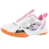 Zapatillas de bádminton para hombre y mujer, con hebilla giratoria, parte superior de malla transpirable, suela de goma duradera, diseño antideslizante, amortiguación de impactos y adecuadas tanto para competición como para entrenamiento. Hecho con material de microfibra