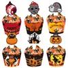 Suministros para Fiestas Nuevos Transfronterizos Decoración Halloween Tarjeta Inserto para Borde de Pastel Tarjeta de Enchufe Decoraciones de Tarjeta Adornos de Inserción