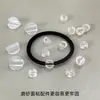 Fivela de Disco Redonda Elástica de 13mm Plástico para Prender Cabelo Decoração Adesiva Suporte para Prendedor de Cabelo Hemisfério Acessórios de Elástico DIY