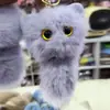 Pelúcia Faux Mink Cabeça de Gatinho Desenho Animado Chaveiro Carro Mochila Versátil Pingente Presente Atacado Presente de Feriado