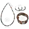 Moda Europeia e Americana Colar de Contas de Ágata Indiana Pulseira de Múltiplas Camadas Tecida à Mão Brincos Conjunto de Três Peças Joias Atacado