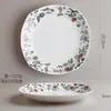 Pratos de porcelana fina da série Monte Fuji, incluindo pratos fundos, pratos de arroz, pratos rasos, pratos cerâmicos fundos e travessas para uso doméstico