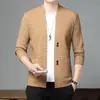 Cardigan Casual de Tricô Slim Fit para Homem, Nova Coleção Primavera e Outono 2024, Elegante e Versátil, Manga Longa