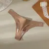 AliExpress cor sólida simples fio dental feminino seda gelo sem costura roupa íntima feminina esportiva cintura baixa sexy respirável confortável calça