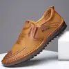 Tamanho Grande 4748 Sapatos Masculinos de Primavera Solado Macio Superfície Macia Sapatos de Couro Masculinos Britânicos Respiráveis Leves Casuais Sapatos para Dirigir Sapatos com Solado Trbottomy