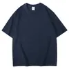 Camiseta Pesada 300g para Hombre Cuello Redondo Corte Holgado Hombro Caído Manga Corta Camiseta Publicitaria con Logotipo Impreso Ropa de Trabajo Manga Corta