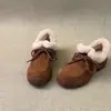 Sapatos de Neve de Algodão com Salto Alto e Forro de Lã Modelo 2026 Solado Grosso Bico Redondo Cadarço Temperamento Fashion Elegante Versátil Sapatos Quentes de Pelo