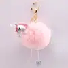 Llavero de unicornio de comercio electrónico transfronterizo imitación bola de pelo de conejo Rex moda colgante de bolso colgante de coche mercancía de fábrica de regalo